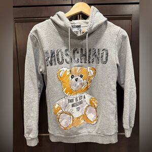 Rare Moschino Hoodie teddy bear Sweatshirt Not a Toy.